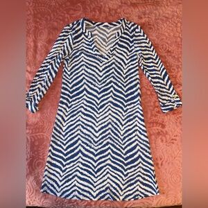 Lilly Pulitzer Blue and White Chevron Dress